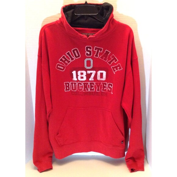 Ohio State Buckeyes Hoodie Men L Red Sweatshirt Pullover Logo Football Gorpcore - Picture 1 of 12